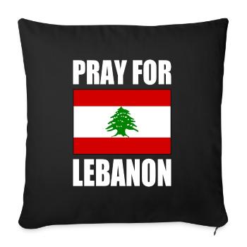 Pray for lebanon - Housse de coussin décorative 45 x 45 cm - noir - Devant