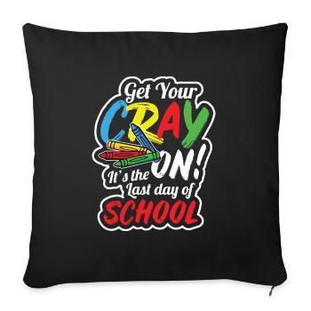 Teacher Crayon Summer Vacation - Sofa pillowcase 17,3'' x 17,3'' (45 x 45 cm) - black - Front