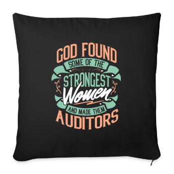 Idée de cadeau femme forte profession auditeur - Housse de coussin décorative 45 x 45 cm - noir - Devant