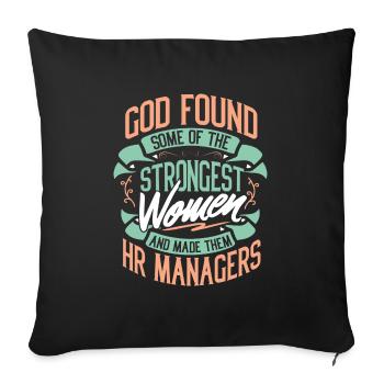 Strong Woman HR Managers Profession Gift Idea - Sofa pillowcase 17,3'' x 17,3'' (45 x 45 cm) - black - Front