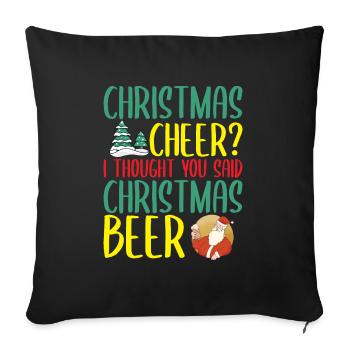 Cadeau de fête de Noël - Housse de coussin décorative 45 x 45 cm - noir - Devant