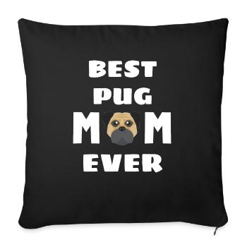Beste Mops Mama aller Zeiten Muttertag Hunde Mops - Sofakissenbezug 45 x 45 cm - Schwarz - Vorne