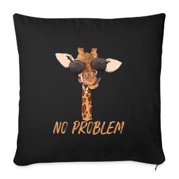 Giraffe Giraffe Giraffe Lover Funny Happening - Sofa pillowcase 17,3'' x 17,3'' (45 x 45 cm) - black - Front