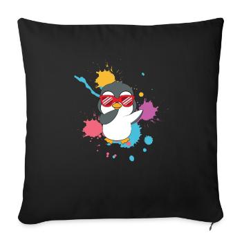 Dabbing Pinguin süß - Sofakissenbezug 45 x 45 cm - Schwarz - Vorne
