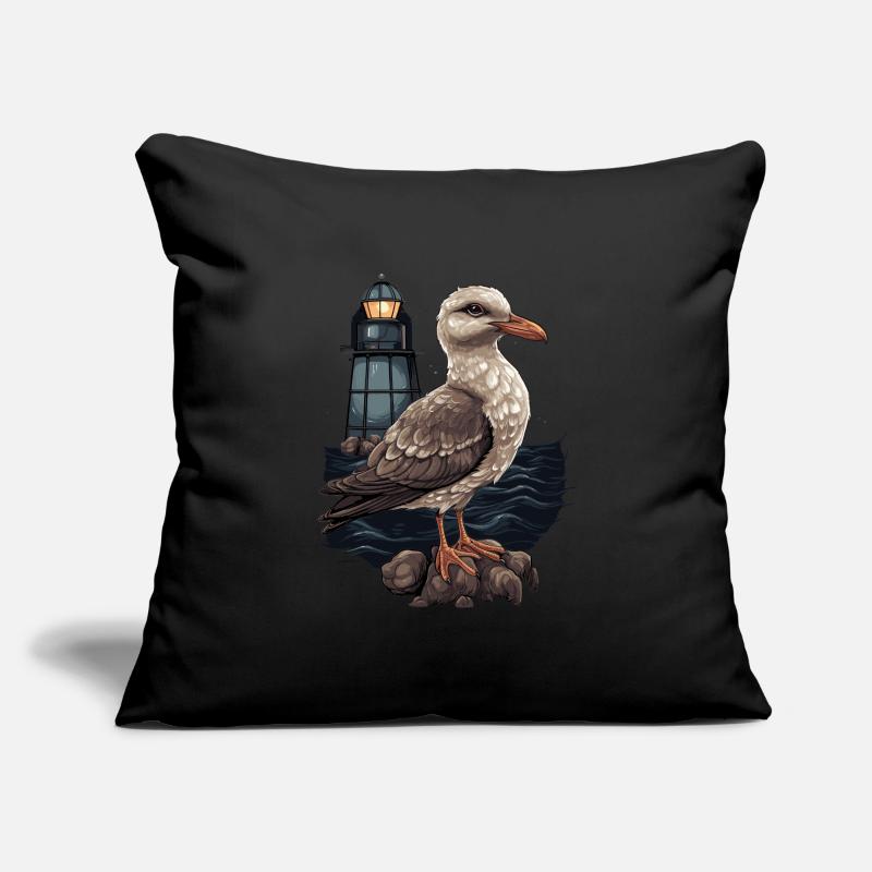Möwe Seevogel Leuchtturm Sofakissenbezug 45 x 45 cm
