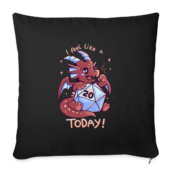 I Feel Like a 20 Today - Sofa pillowcase 17,3'' x 17,3'' (45 x 45 cm) - black - Front