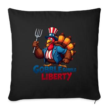 Gobble Gobble Liberty - Housse de coussin décorative 45 x 45 cm - noir - Devant