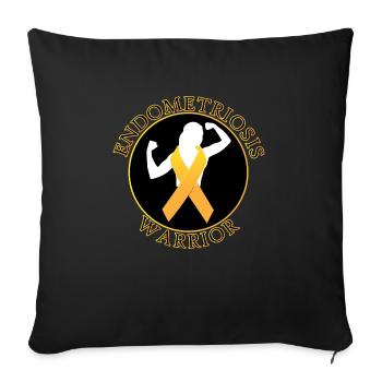 Endométriose Guerrière - Housse de coussin décorative 45 x 45 cm - noir - Devant