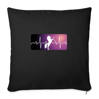 Horse heart ECG - Sofa pillowcase 17,3'' x 17,3'' (45 x 45 cm) - black - Front