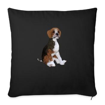 Beagle puppy - Sofa pillowcase 17,3'' x 17,3'' (45 x 45 cm) - black - Front