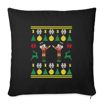 Tanzender Nussknacker Dabbing Nutcracker Knittered - Sofakissenbezug 45 x 45 cm - Schwarz - Vorne