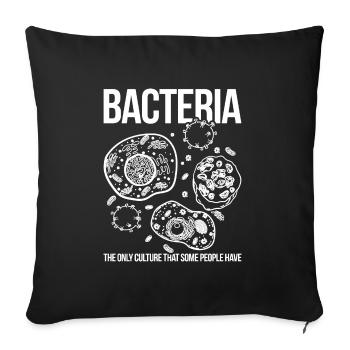 Bactéries drôle disant biologie - Housse de coussin décorative 45 x 45 cm - noir - Devant