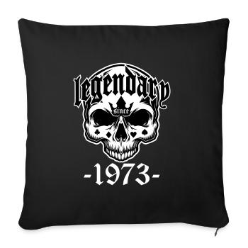 Les couleurs peuvent être modifiées | Légendaire depuis 1973 - Housse de coussin décorative 45 x 45 cm - noir - Devant