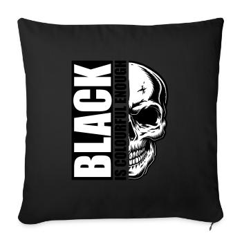 crâne assez coloré noir | Les couleurs peuvent être modifiées - Housse de coussin décorative 45 x 45 cm - noir - Devant