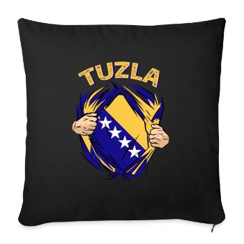 Proud Bosnian Bosniaks Tuzla Bosnia - Sofa pillowcase 17,3'' x 17,3'' (45 x 45 cm) - black - Front