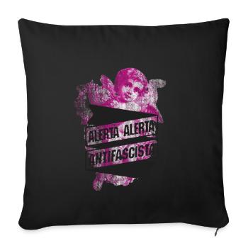 Ange antifasciste - Housse de coussin décorative 45 x 45 cm - noir - Devant