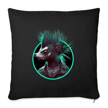 Mouffette punk - Housse de coussin décorative 45 x 45 cm - noir - Devant