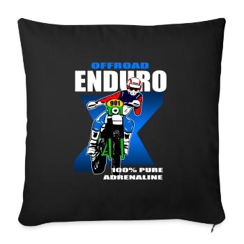 Enduro Offroad - Sofa pillowcase 17,3'' x 17,3'' (45 x 45 cm) - black - Front