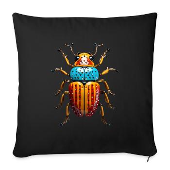 Abstract - Sofa pillowcase 17,3'' x 17,3'' (45 x 45 cm) - black - Front