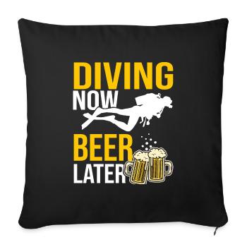 Diver Diver Gift Beer Diver Gift - Sofa pillowcase 17,3'' x 17,3'' (45 x 45 cm) - black - Front