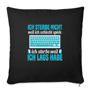 Gaming Stuff Casque PC Gaming Gamer Videogamer - Housse de coussin décorative 45 x 45 cm - noir - Devant