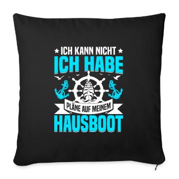 Houseboat license for houseboat captain - Sofa pillowcase 17,3'' x 17,3'' (45 x 45 cm) - black - Front