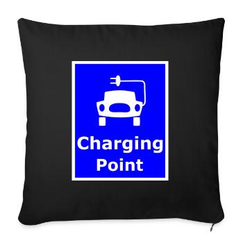 The battery charging point - Sofa pillowcase 17,3'' x 17,3'' (45 x 45 cm) - black - Front