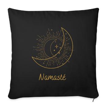 "Namasté" für Pilates und Yoga - Sofakissenbezug 45 x 45 cm - Schwarz - Vorne