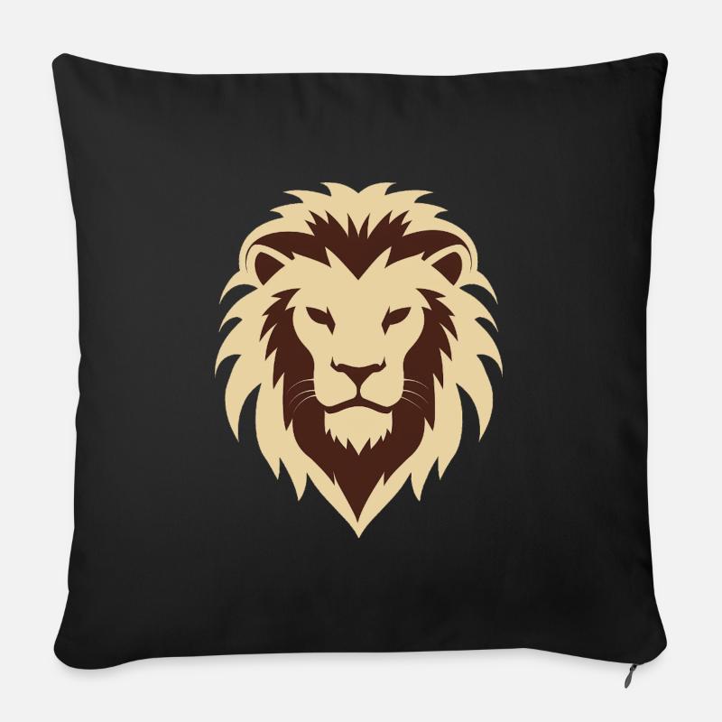 Lion logo, lion symbol - Sofa pillowcase 17,3'' x 17,3'' (45 x 45 cm) - black