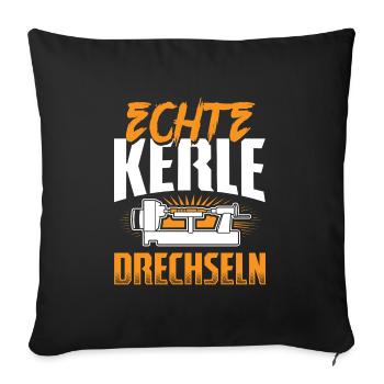 Drechsler Drechseln Drehen - Sofakissenbezug 45 x 45 cm - Schwarz - Vorne