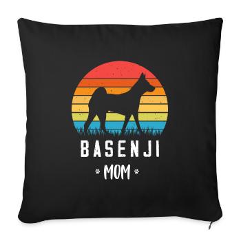 Basenji - Sofa pillowcase 17,3'' x 17,3'' (45 x 45 cm) - black - Front