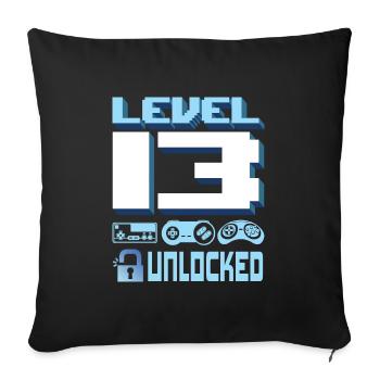 13. Geburtstagsgeschenk Jungen Mädchen Spieler 13 Jahre alt - Sofakissenbezug 45 x 45 cm - Schwarz - Vorne