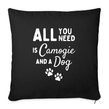 All you need is camogie and a dog - Sofa pillowcase 17,3'' x 17,3'' (45 x 45 cm) - black - Front