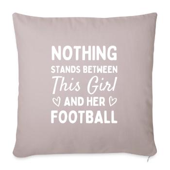 Rien ne s’oppose à cette fille et à son ballon de football - Housse de coussin décorative 45 x 45 cm - taupe clair - Devant
