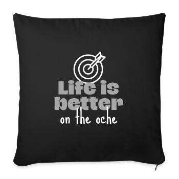 Darts: Life is better on the oche. - Sofa pillowcase 17,3'' x 17,3'' (45 x 45 cm) - black - Front