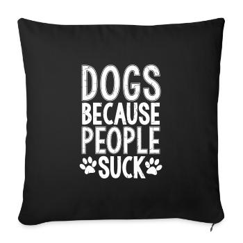 Hunde Hunde Hunde Hunde - Sofakissenbezug 45 x 45 cm - Schwarz - Vorne