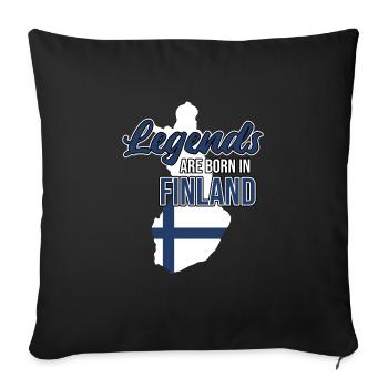 Finlande - Housse de coussin décorative 45 x 45 cm - noir - Devant