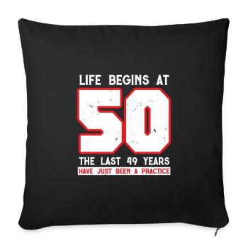 50ème anniversaire - Housse de coussin décorative 45 x 45 cm - noir - Devant