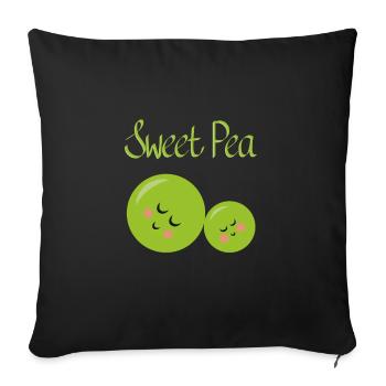 Sweet Pea - Sofa pillowcase 17,3'' x 17,3'' (45 x 45 cm) - black - Front