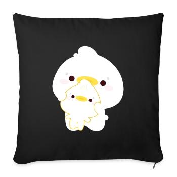 Duck Couple - Sofa pillowcase 17,3'' x 17,3'' (45 x 45 cm) - black - Front