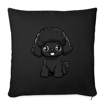Pudel Hund Niedlich - Sofakissenbezug 45 x 45 cm - Schwarz - Vorne