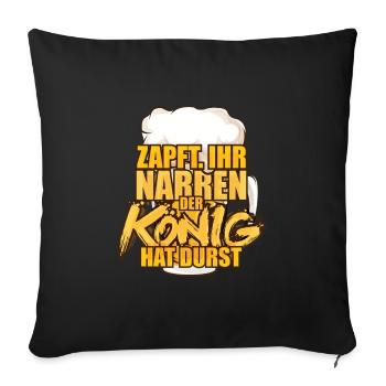 JGA Malle Bierkönig Tshirt - Sofakissenbezug 45 x 45 cm - Schwarz - Vorne