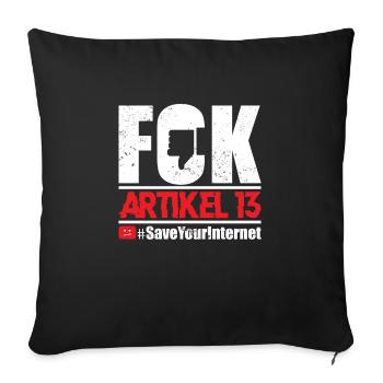 T-shirt FCK Article 13 - Housse de coussin décorative 45 x 45 cm - noir - Devant
