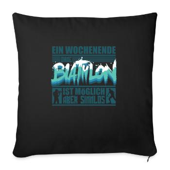 Maillot de biathlon, articles de sport d'hiver - Housse de coussin décorative 45 x 45 cm - noir - Devant
