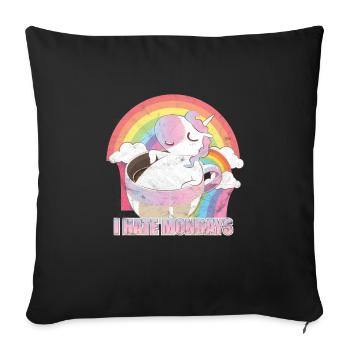 I Hate Mondays Unicorn Coffee T-Shirt - Sofa pillowcase 17,3'' x 17,3'' (45 x 45 cm) - black - Front