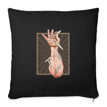 Tshirt Cadeau Cannabis Meme 420 Salt Bae - Housse de coussin décorative 45 x 45 cm - noir - Devant