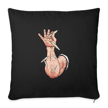 Salt Bae 420 cadeau marijuana de cannabis - Housse de coussin décorative 45 x 45 cm - noir - Devant