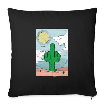 Fick Dich Stinkefinger Kaktus Geschenk - Sofakissenbezug 45 x 45 cm - Schwarz - Vorne
