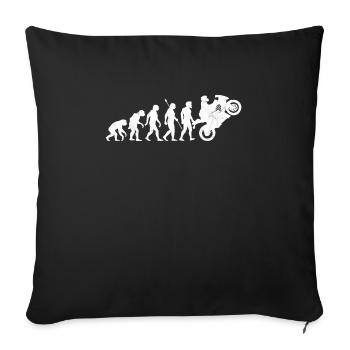 Biker Motorradfahrer Motorrad Evolution - Sofakissenbezug 45 x 45 cm - Schwarz - Vorne