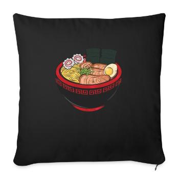 Ramen Kawaii Instant Noodle Soup Anime - Sofakissenbezug 45 x 45 cm - Schwarz - Vorne